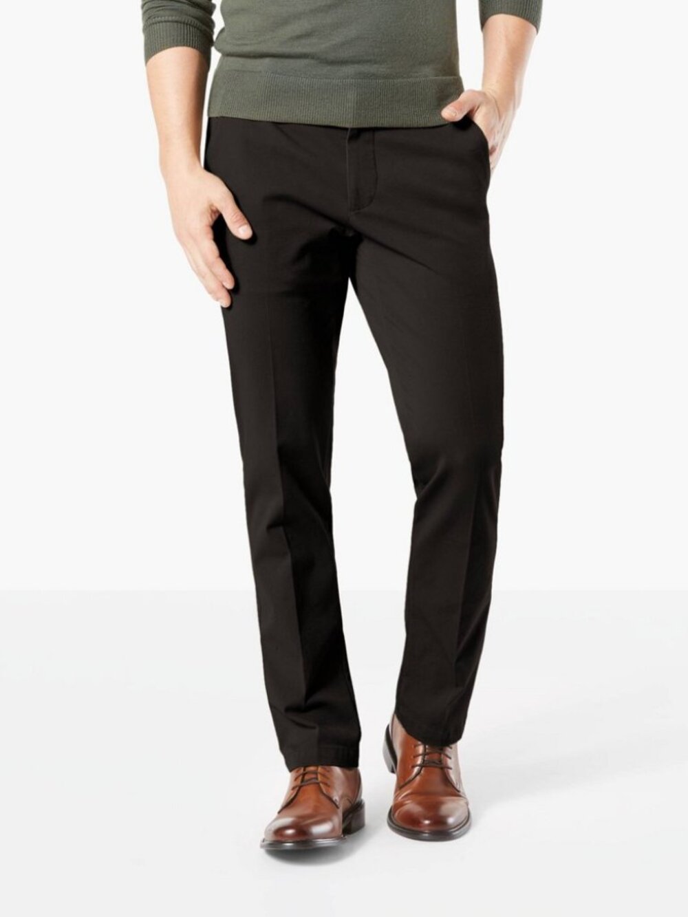 Men's Dockers Workday Straight-Fit Smart 360 FLEX Khaki Pants, 38W X 32L, Black
